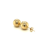 Aretes (bolitas lisas) en oro amarillo 10kt.