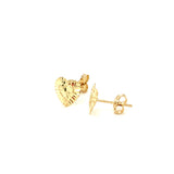 Aretes (corazón) en oro amarillo 10kt.