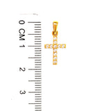 Dije (cruz) con circones en oro amarillo 18k