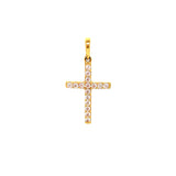Dije (cruz) con circones en oro amarillo 18k