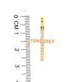 Dije (cruz) con circones en oro amarillo 18k