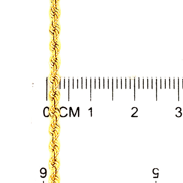Cadena Cordón hueca en oro amarillo 10kt. 60cm