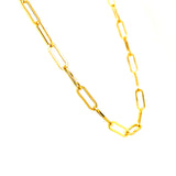 Cadena de Clip hueca en oro amarillo 10k. 45cm