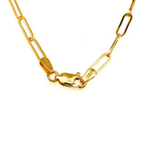 Cadena de Clip hueca en oro amarillo 10k. 45cm