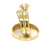 Trío de anillos de matrimonio con circones en oro amarillo 10k