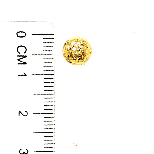 Aretes (bolitas diamantadas) en oro amarillo 18kt.