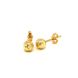 Aretes (bolitas diamantadas) en oro amarillo 10kt.