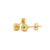 Aretes (bolitas diamantadas) en oro amarillo 10kt.