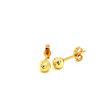 Aretes (bolitas diamantadas) en oro amarillo 10kt.