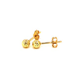 Aretes (bolitas diamantadas) en oro amarillo 10kt.