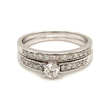 (MIA) Set de anillos con diamantes en oro blanco 18k