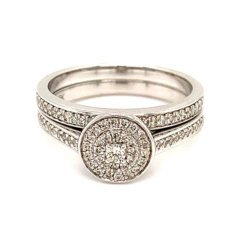 (MIA) Set de anillos con diamantes en oro blanco 18kt.  ANTES: $1,395.00