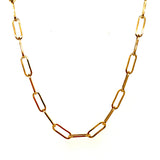 Cadena de clip hueca en oro amarillo 18k. 50cm