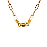 Cadena de clip hueca en oro amarillo 18k. 50cm