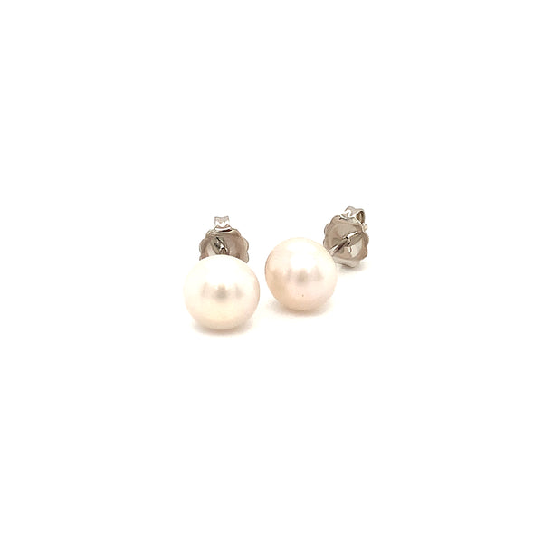 (SWAN) Aretes de perlas cultivadas en plata 925  ANTES:  $39.00