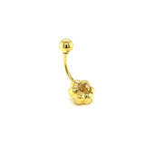 Piercing (flor) de ombligo en oro amarillo 10kt.