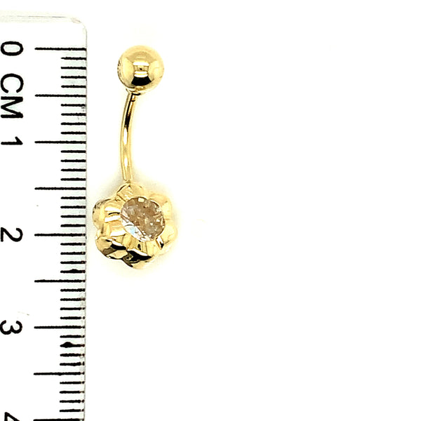 Piercing (flor) de ombligo en oro amarillo 10kt.