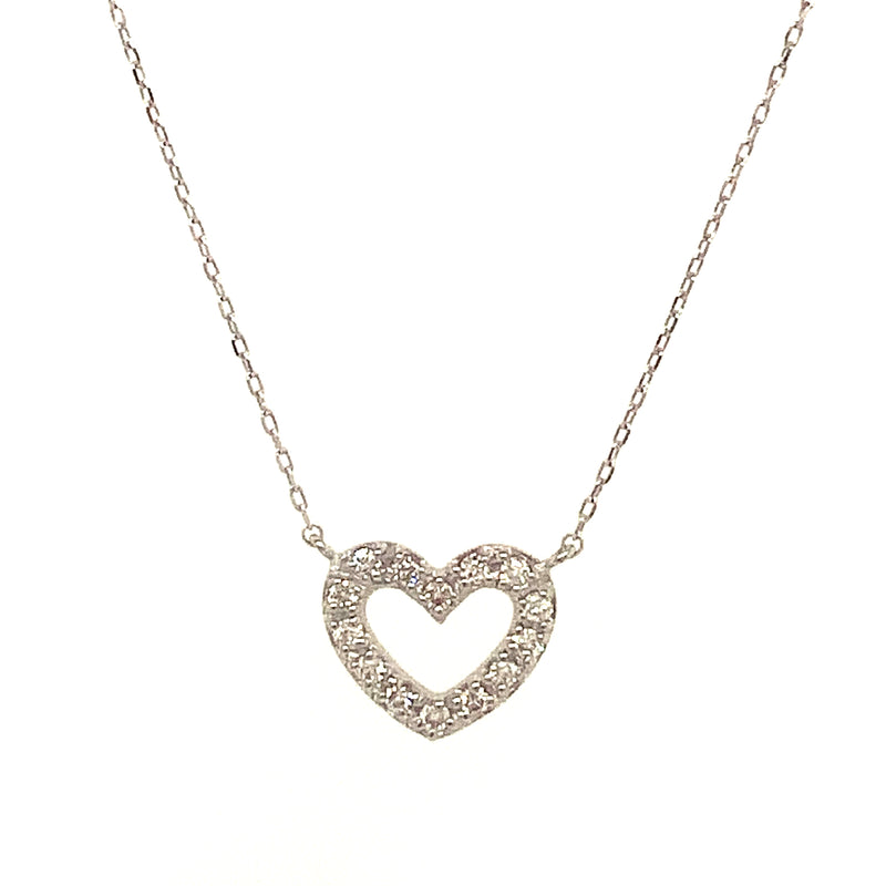 (MIA) Collar (corazón) con diamante en oro blanco 18kt.