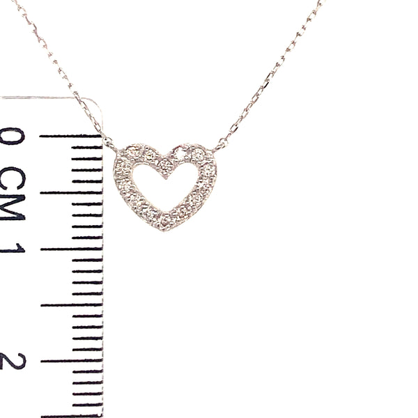 (MIA) Collar (corazón) con diamante en oro blanco 18kt.