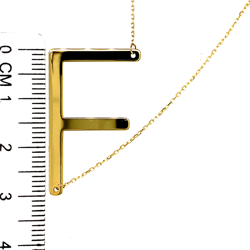 Collar con inicial (F) en oro amarillo 10kt. 45cm