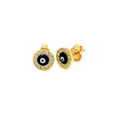 Aretes (ojo turco) con circones en oro amarillo 10KT