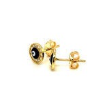Aretes (ojo turco) con circones en oro amarillo 10KT