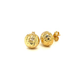 Aretes (bolitas diamantadas) en oro amarillo 10kt