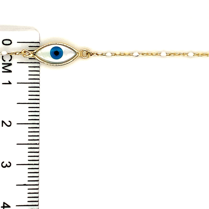 Pulsera (ojo turco) en oro amarillo 10k. 17/19cm