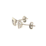 Aretes con circones en oro blanco 10kt