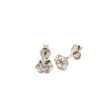 Aretes (flor) con circones en oro blanco 10kt