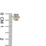 Aretes (flor) con circones en oro blanco 10kt