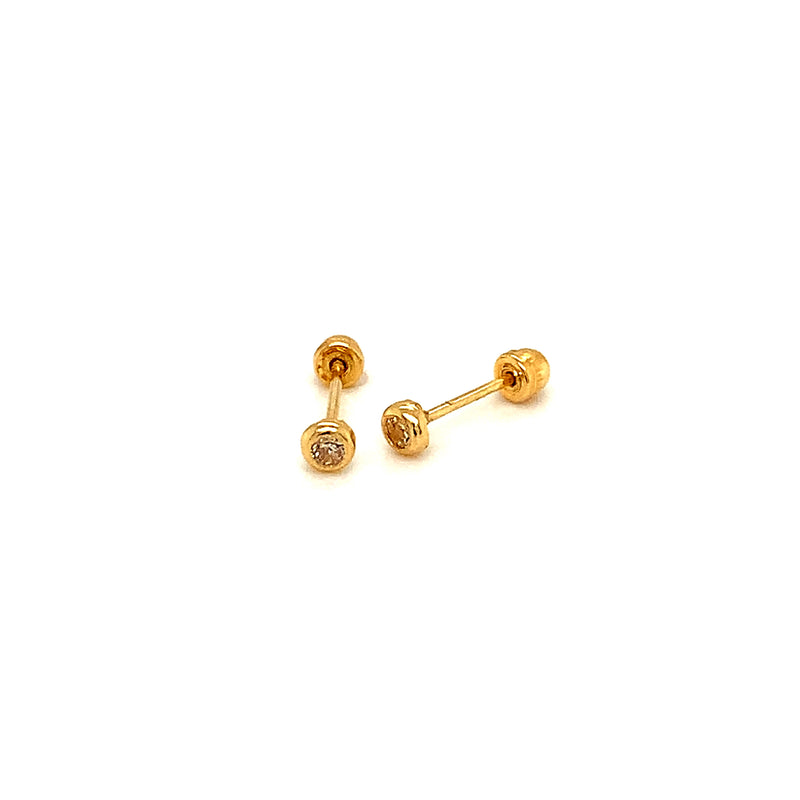 Aretes para bebés en oro amarillo 18kt