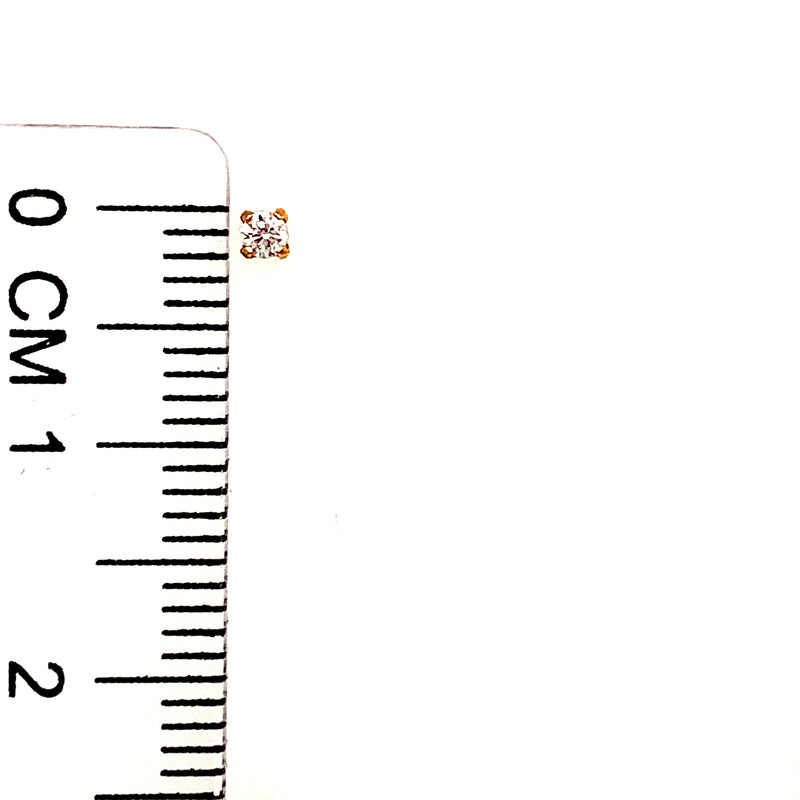 Aretes para bebés con circones en oro amarillo 18kt.