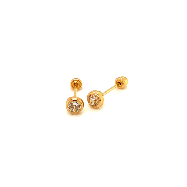 Aretes para bebés en oro amarillo 18kt