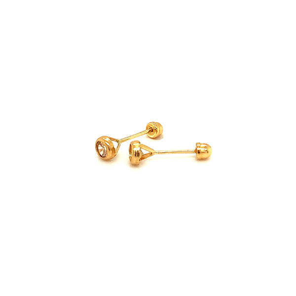 Aretes para bebés en oro amarillo 18kt