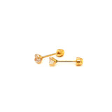Aretes para bebés con circones en oro amarillo 18kt.