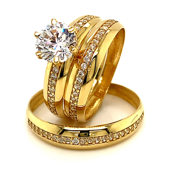 Matrimonio - Trío de anillos – Etiquetas Oro 18KT – DGjoyeros