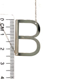 Collar con inicial (B) en oro blanco 10kt. 42-45cm