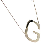 Collar con inicial (G) en oro blanco 10kt. 42-45cm