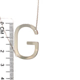 Collar con inicial (G) en oro blanco 10kt. 42-45cm