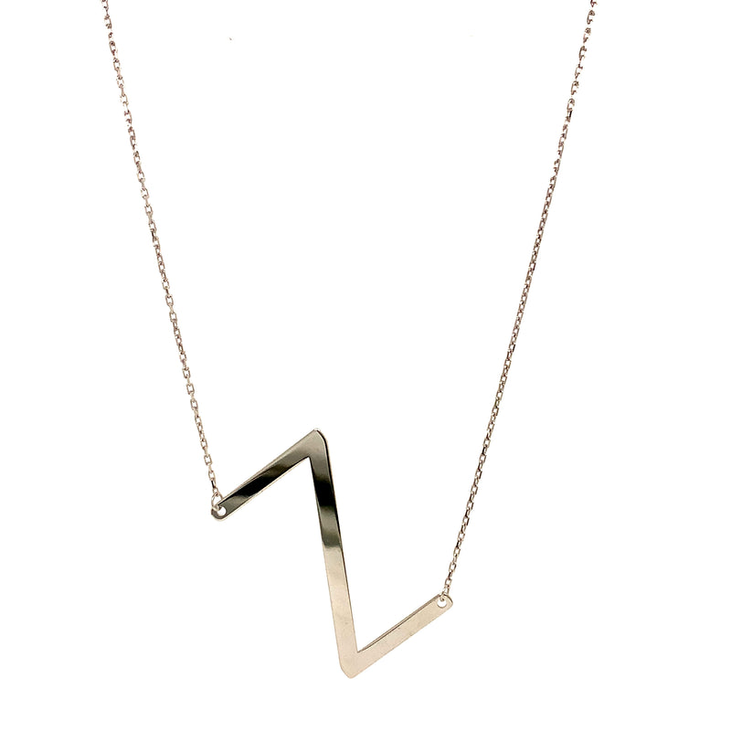 Collar con inicial (Z) en oro blanco 10kt. 42-45cm