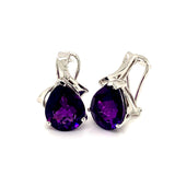 Aretes con cuarzo amatista en plata 925
