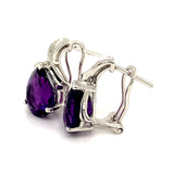 Aretes con cuarzo amatista en plata 925