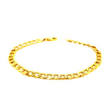 Pulsera gourmet hueca en oro amarillo 10kt. 21cm