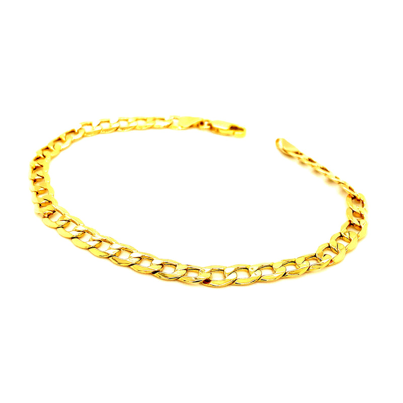 Pulsera gourmet hueca en oro amarillo 10kt. 21cm