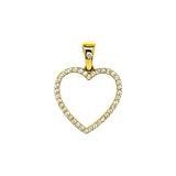 Dije (corazón) con circones en oro amarillo 10kt.