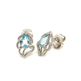 Aretes de aguamarina en plata 925