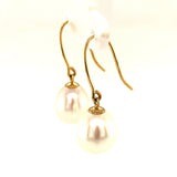 Aretes de perlas cultivadas en oro amarillo 14kt