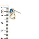 Aretes de topacio azul con diamantes en oro blanco 14kt ANTES: $599.00