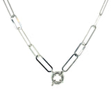 Collar (clip) en oro blanco 10k. 45cm